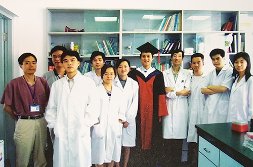 2004年钱培刚毕业与王逸平（左一）课题组合影