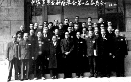1985年11月，中华医学会肿瘤学会第二届委员会合影（第二排左六：胥彬）